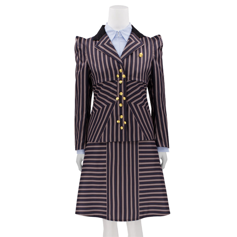 Film Wicked Elphaba Cosplay Costume Striped Uniform Coat Dress Shirt