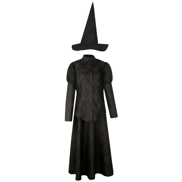 Film Wicked Elphaba Cosplay Costume Witch Hat black Top Skirt