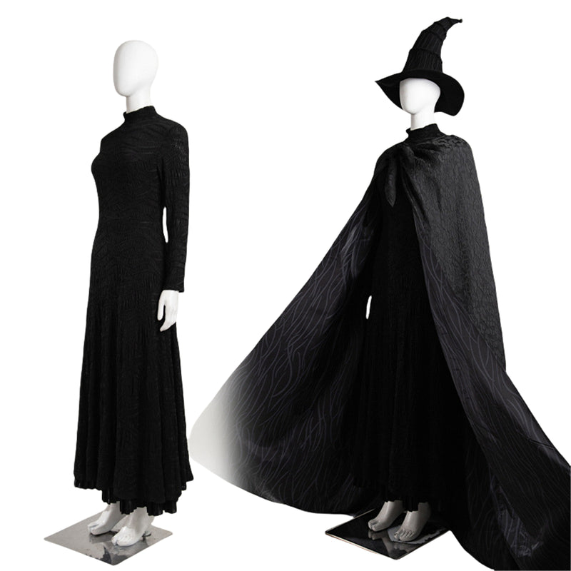 Film Wicked Elphaba Cosplay Witch Costume Dress Cloak Boots Hat