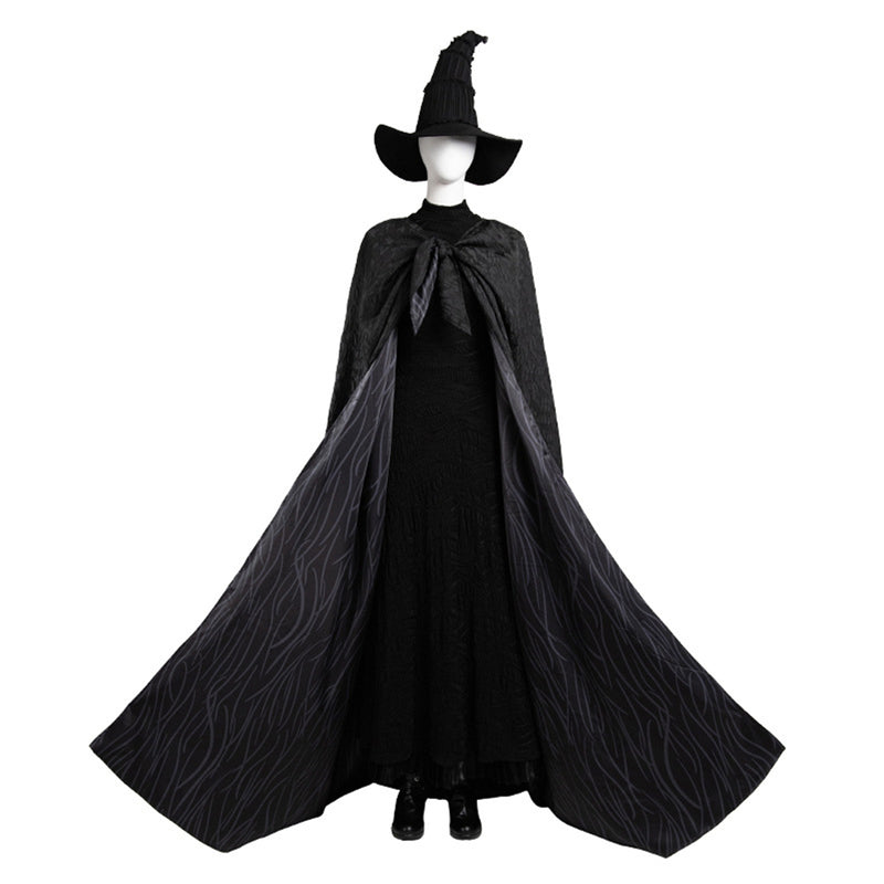 Film Wicked Elphaba Cosplay Witch Costume Dress Cloak Boots Hat