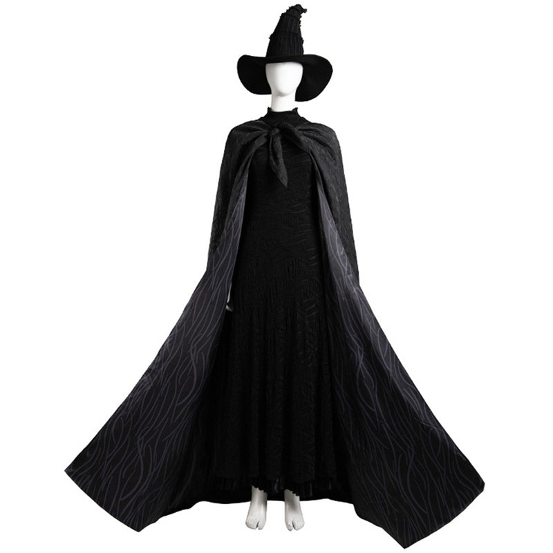 Film Wicked Elphaba Cosplay Witch Costume Dress Cloak Boots Hat