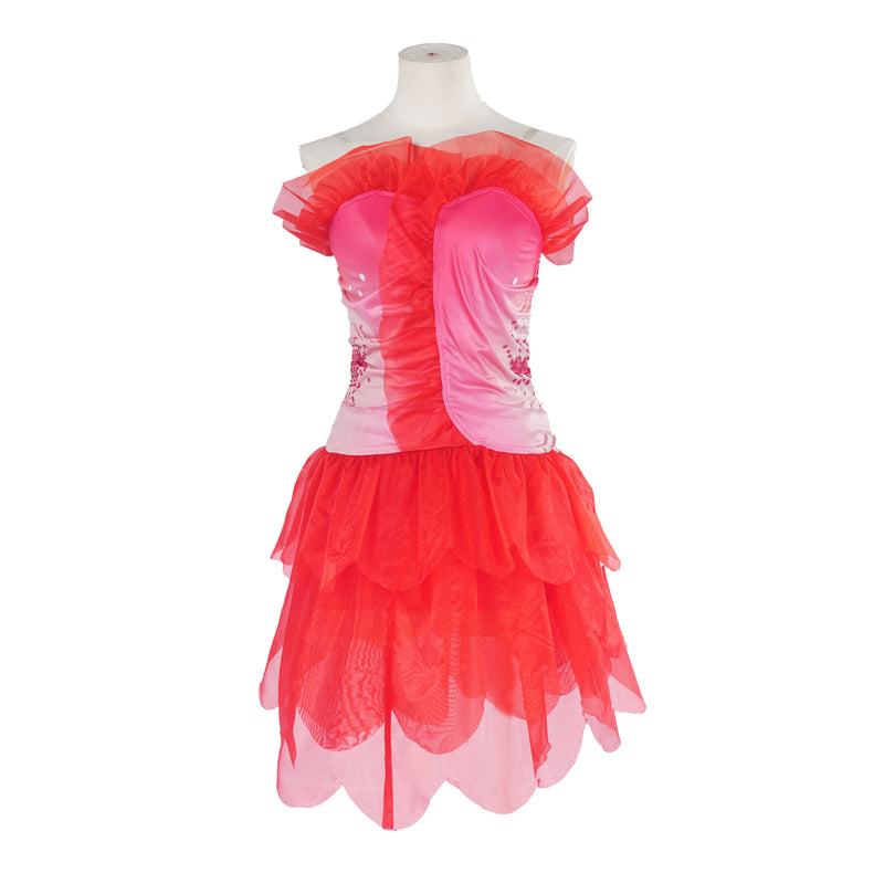 Film Wicked Glinda Cosplay Costume Women Flower Bud Skirt Dress