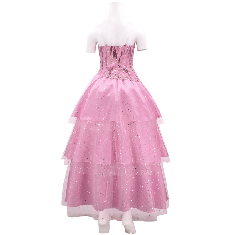 Film Wicked Glinda Cosplay Costume Women Pink Sequin Dress