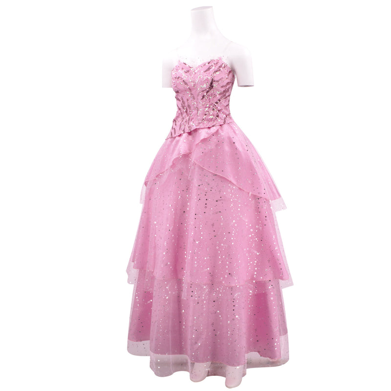 Film Wicked Glinda Cosplay Costume Women Pink Sequin Dress