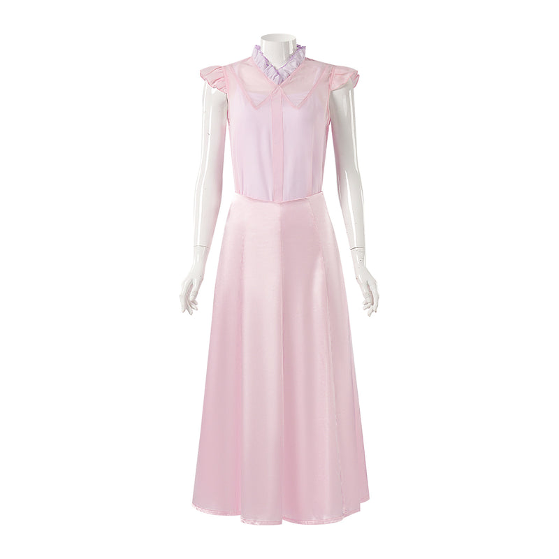 Film Wicked Glinda Cosplay Costume Women Pink Top Skirt Vest