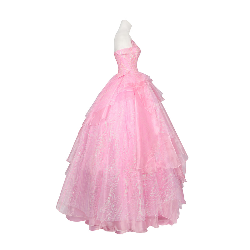 Film Wicked Glinda Glynda Cosplay Costume Pink Sequin Dress Crown