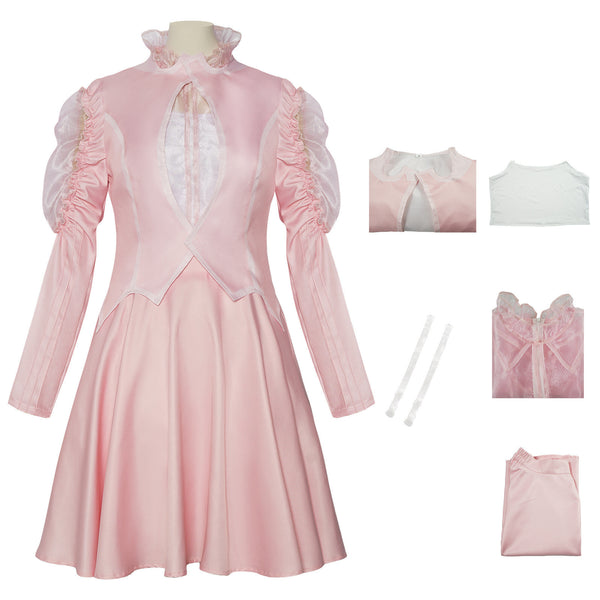 Film Wicked Glynda Glinda Cosplay Costume Pink jacket Top Skirt