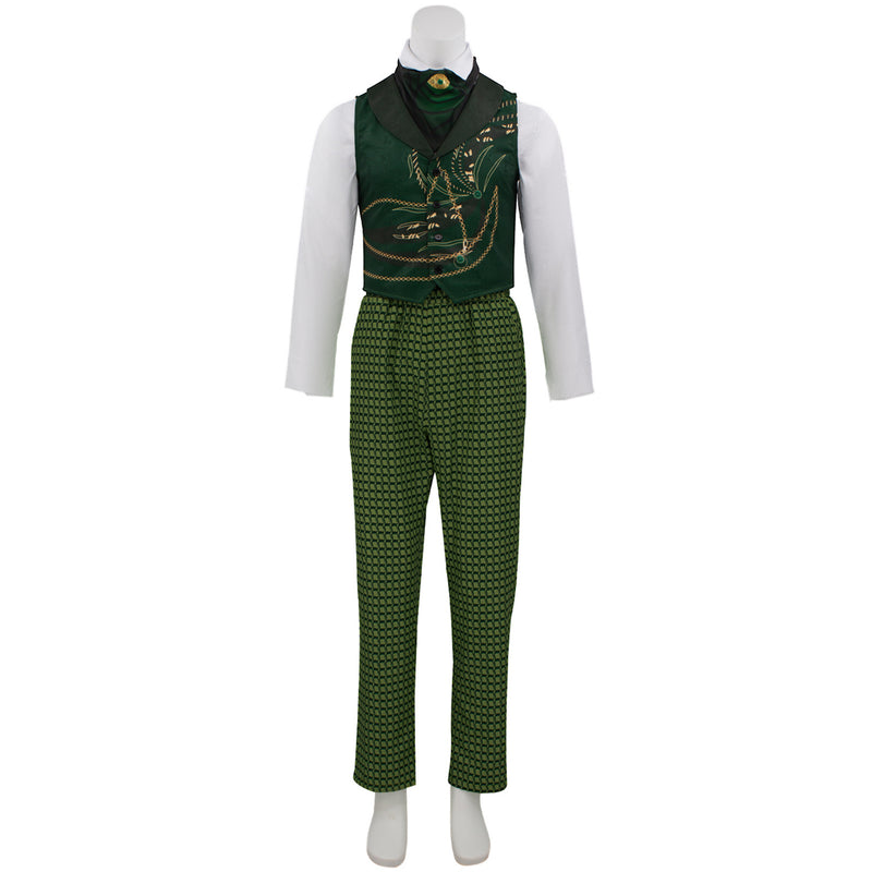 Film Wicked The Wizard Cosplay Costume Men Green Uniform Suit