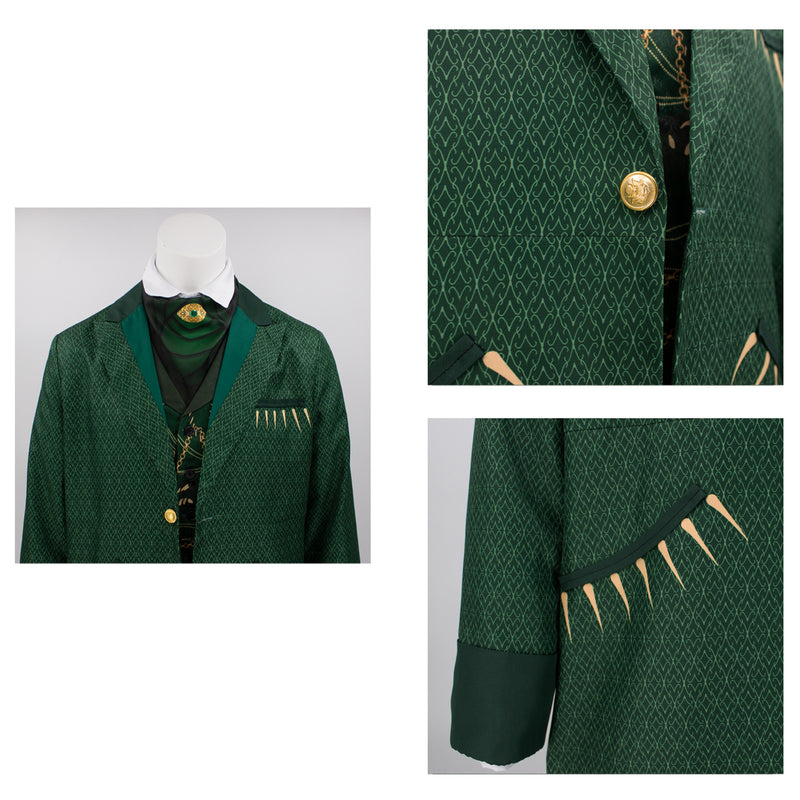 Film Wicked The Wizard Cosplay Costume Men Green Uniform Suit