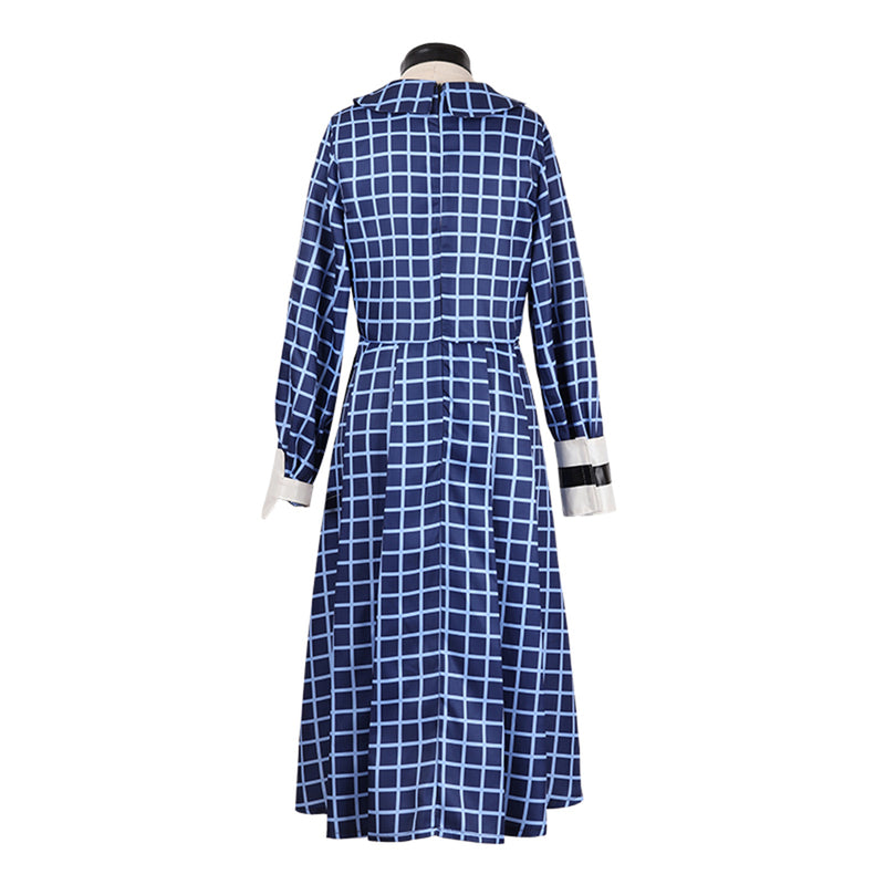 Film Orphan Esther Cosplay Costume Adult Kids Blue Plaid Dress