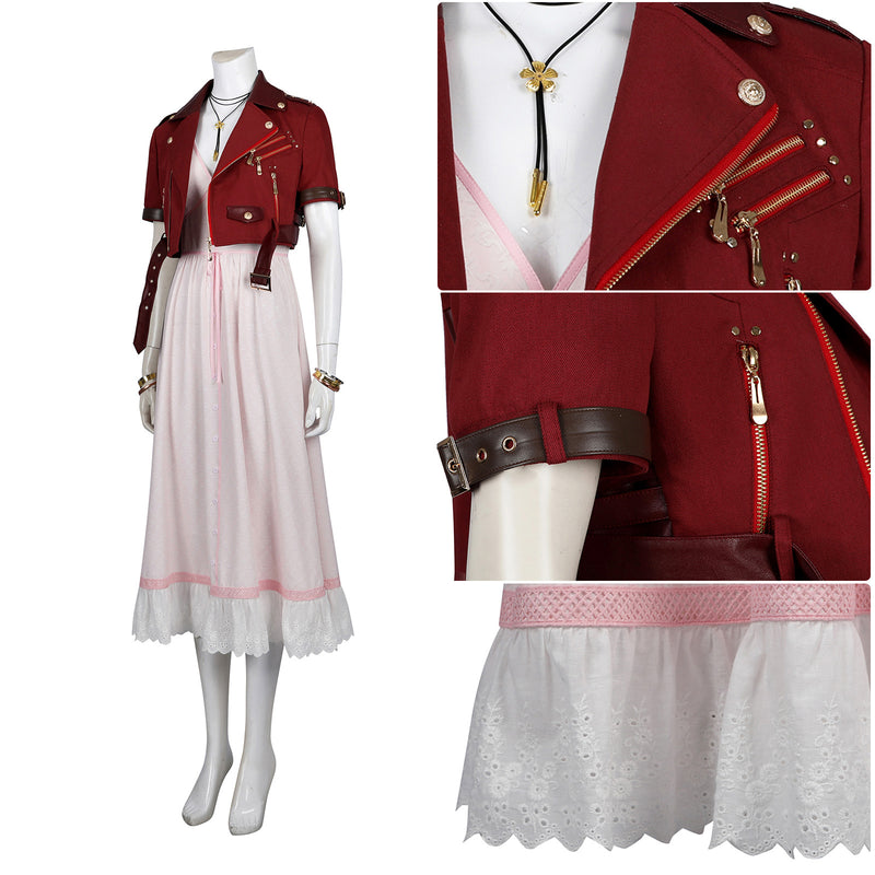 Final Fantasy VII Rebirth Aerith Gainsborough Cosplay Costume FF7 Women Dress