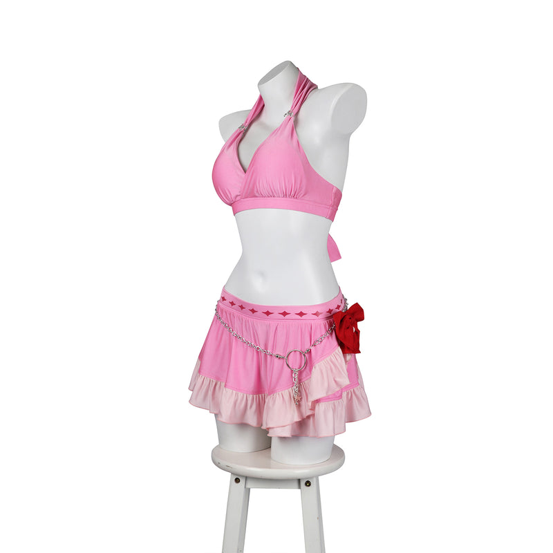 Final Fantasy VII Rebirth Aerith Gainsborough Swimsuit Cosplay Costume Women Pink Dress