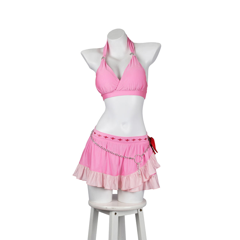 Final Fantasy VII Rebirth Aerith Gainsborough Swimsuit Cosplay Costume Women Pink Dress