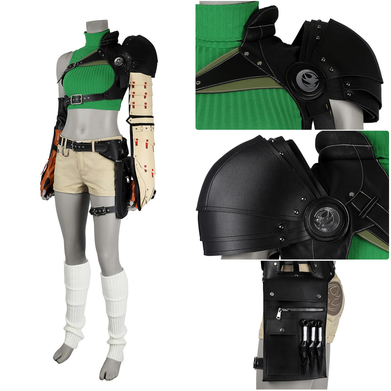 Final Fantasy VII Rebirth Yuffie Kisaragi Cosplay Costume FF7 Female Combat Uniform