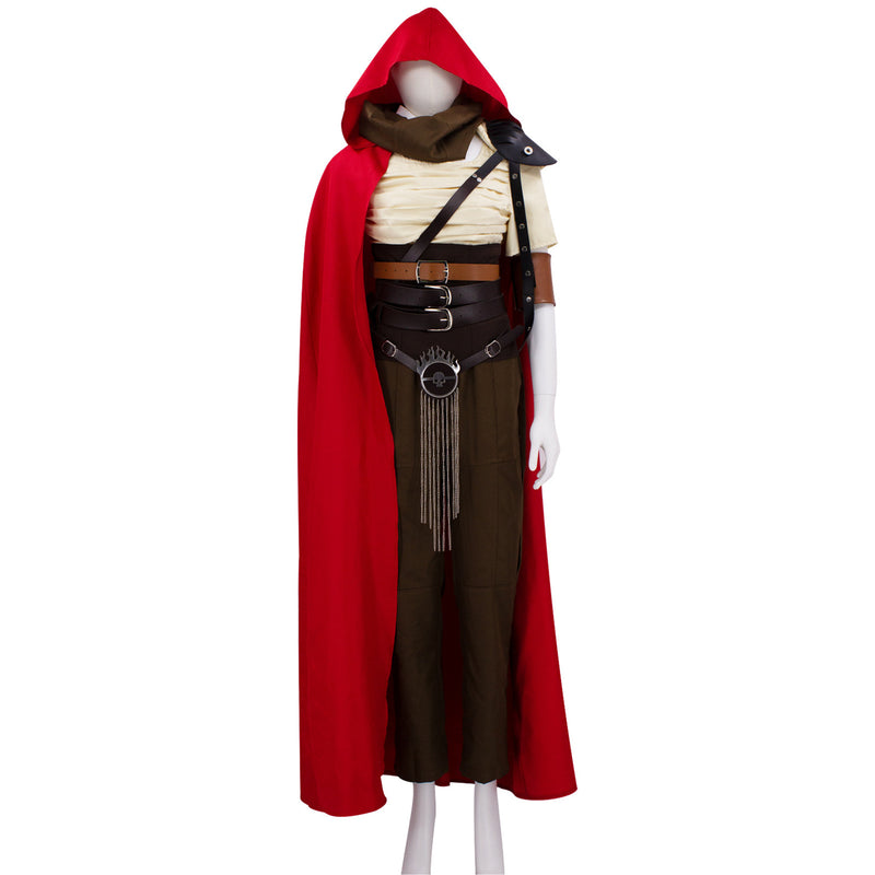 Furiosa: A Mad Max Saga Furiosa Cosplay Costume Female Warrior Combat Uniform Red Cloak Uniform