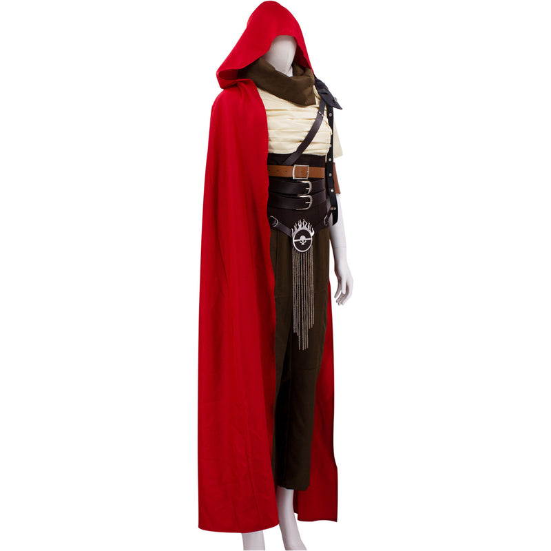 Furiosa: A Mad Max Saga Furiosa Cosplay Costume Female Warrior Combat Uniform Red Cloak Uniform