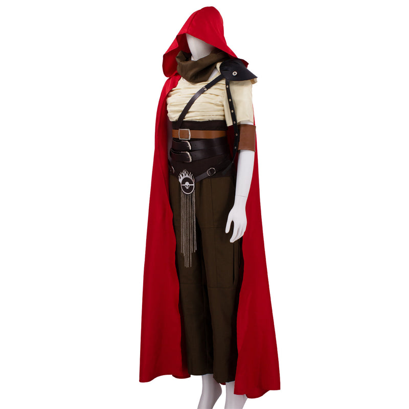 Furiosa: A Mad Max Saga Furiosa Cosplay Costume Female Warrior Combat Uniform Red Cloak Uniform