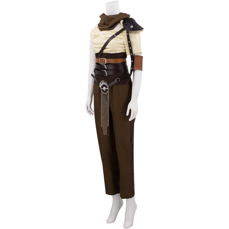 Furiosa: A Mad Max Saga Furiosa Cosplay Costume Female Warrior Combat Uniform Red Cloak Uniform