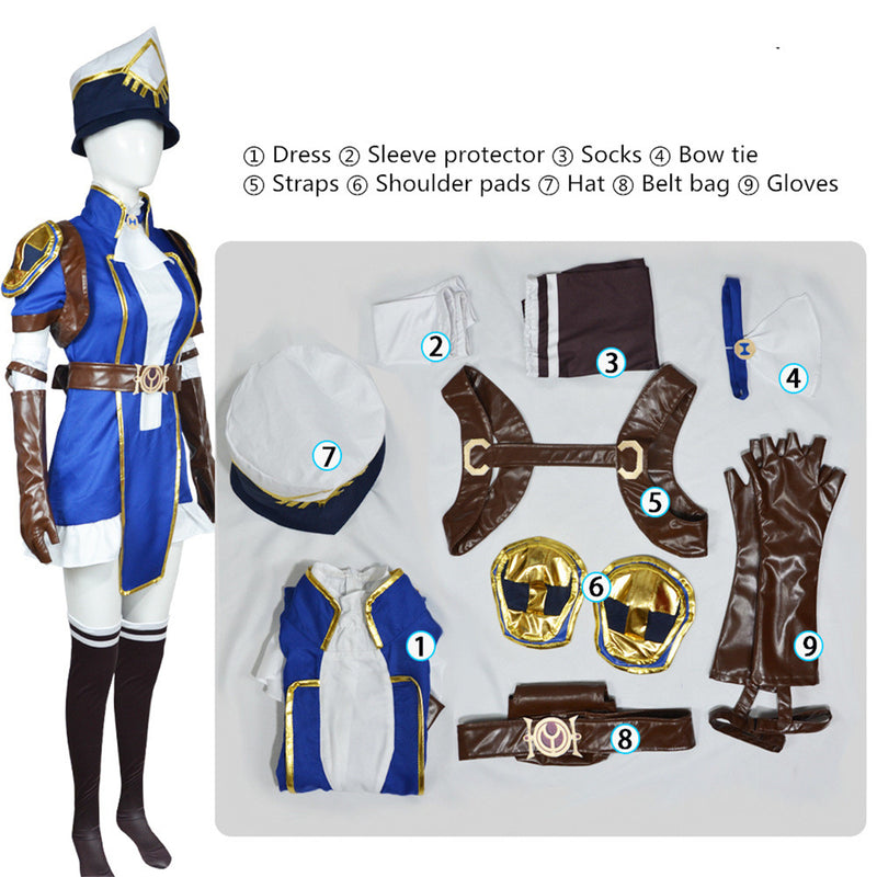 Game Arcane LOL Caitlyn Kiramman Cosplay Costume Women Uniform