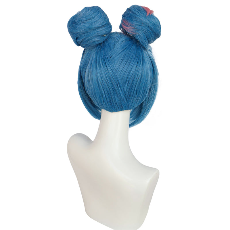 Game Arcane:League of Legends Jinx Cosplay Wig With Circle Buns