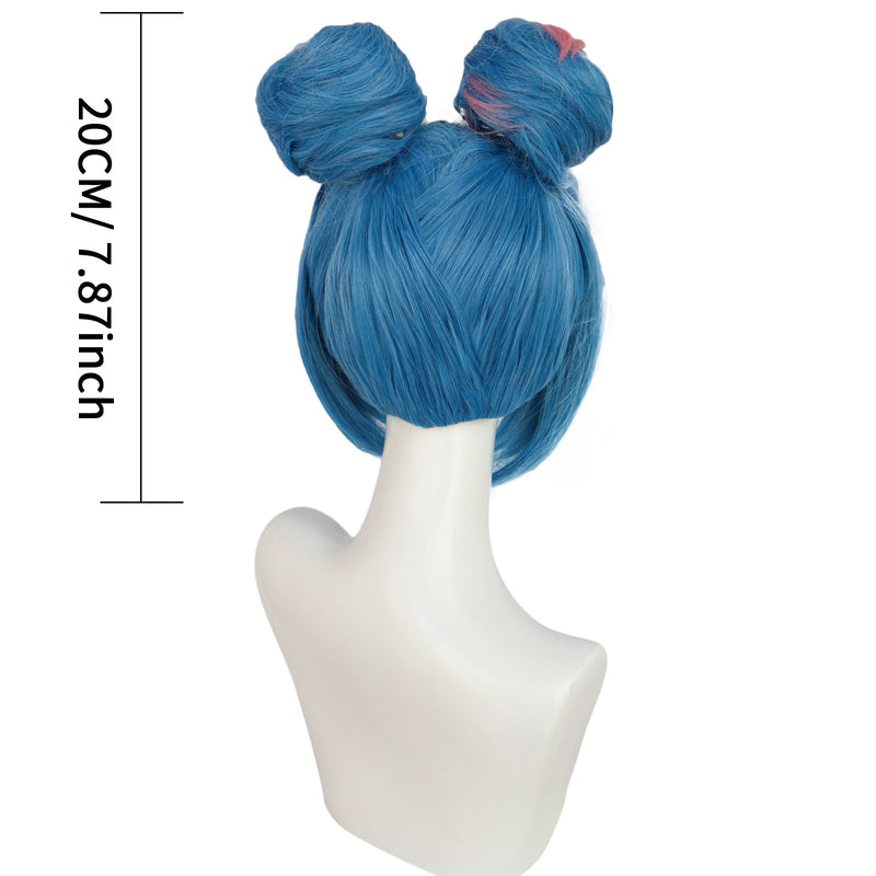 Game Arcane:League of Legends Jinx Cosplay Wig With Circle Buns