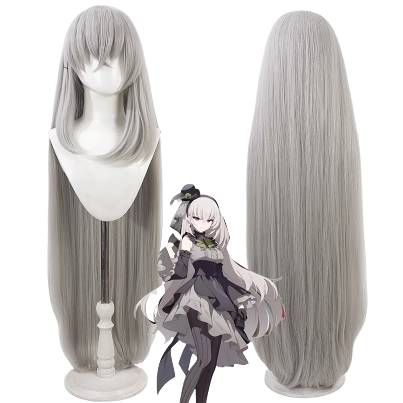 Game Blue Archive Utazumi Sakurako Cosplay Wig Gray Straight Hair