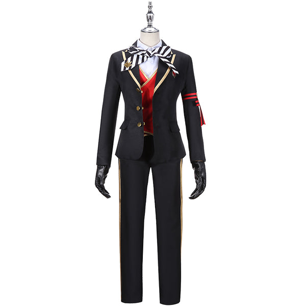 Twisted-Wonderland Riddle Rosehearts Cosplay Costume Men Black Suit Uniform