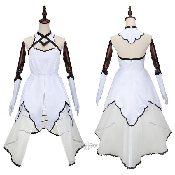 Game FGO Arcueid Brunestud Cosplay Costume White Dress