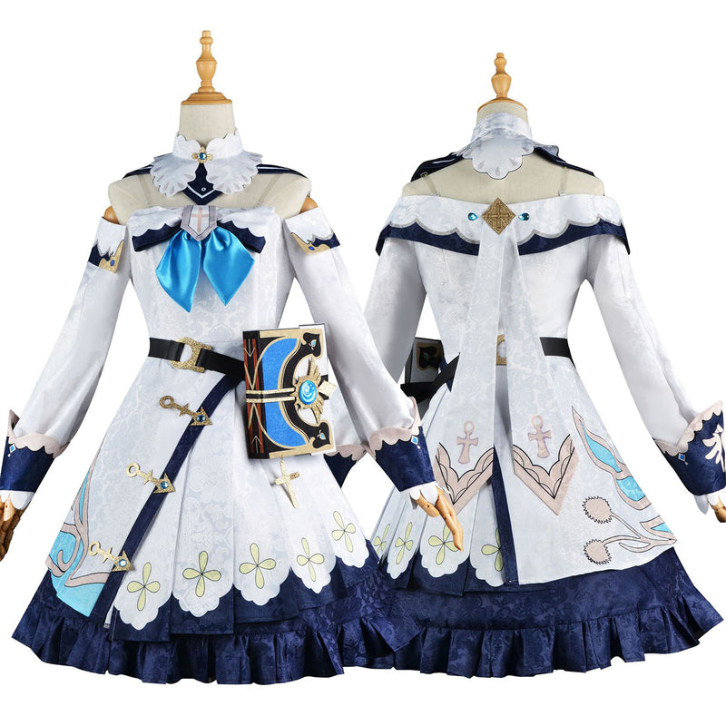 AwwwCos Game Genshin Impact Barbara Cosplay Costume Dress Suit Robe Skirt Halloween Carnival Outfit Clothes