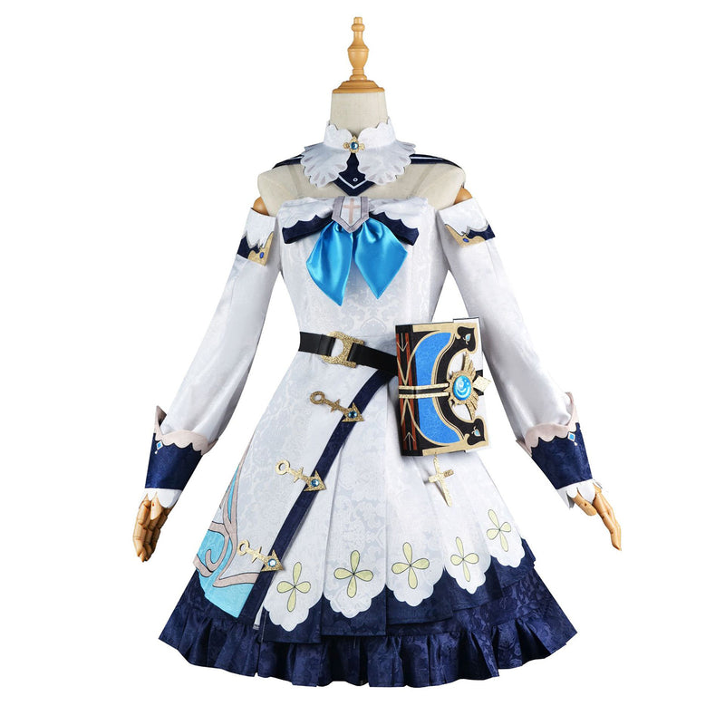 AwwwCos Game Genshin Impact Barbara Cosplay Costume Dress Suit Robe Skirt Halloween Carnival Outfit Clothes