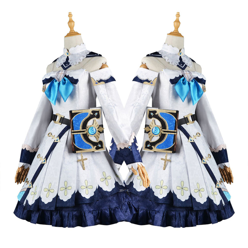 AwwwCos Game Genshin Impact Barbara Cosplay Costume Dress Suit Robe Skirt Halloween Carnival Outfit Clothes