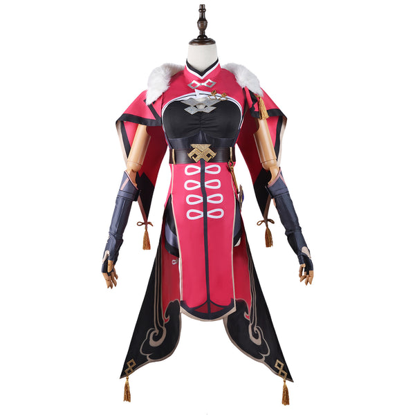 AwwwCos Game Genshin Impact Beidou Cosplay Costume Dress Robe Suit Halloween Outfit Uniform Clothes for Women