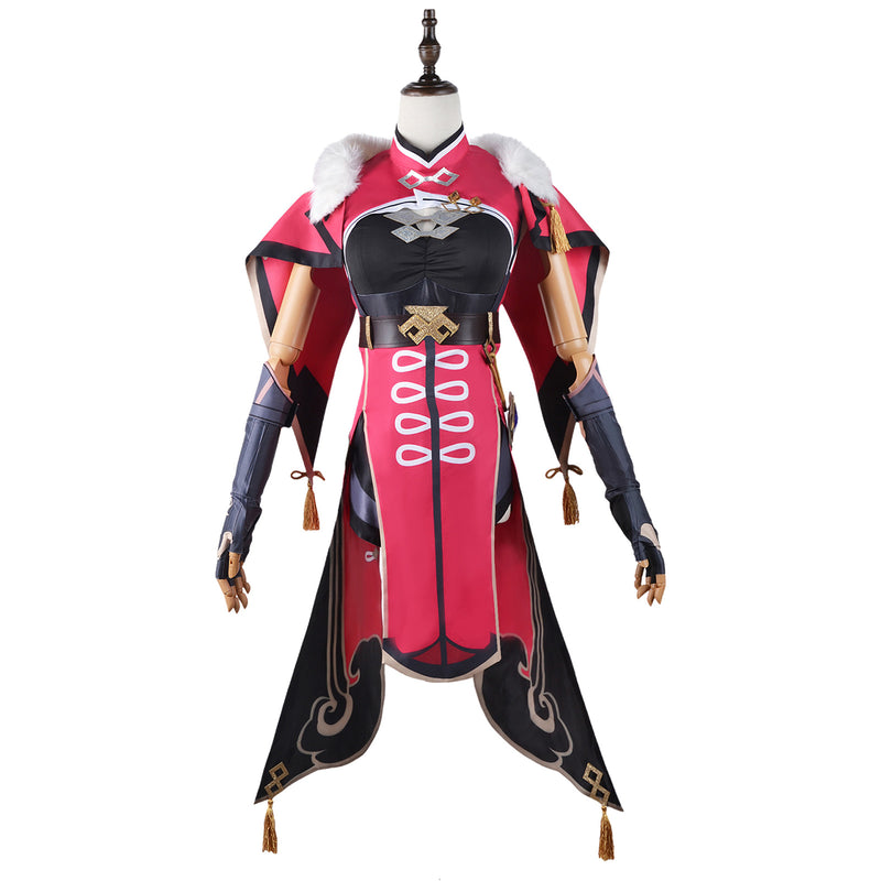 AwwwCos Game Genshin Impact Beidou Cosplay Costume Dress Robe Suit Halloween Outfit Uniform Clothes for Women