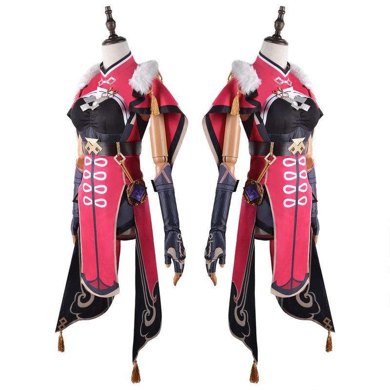 AwwwCos Game Genshin Impact Beidou Cosplay Costume Dress Robe Suit Halloween Outfit Uniform Clothes for Women