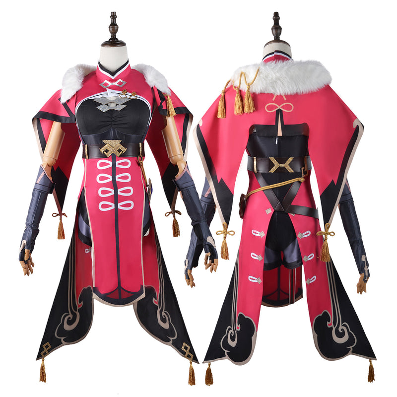 AwwwCos Game Genshin Impact Beidou Cosplay Costume Dress Robe Suit Halloween Outfit Uniform Clothes for Women