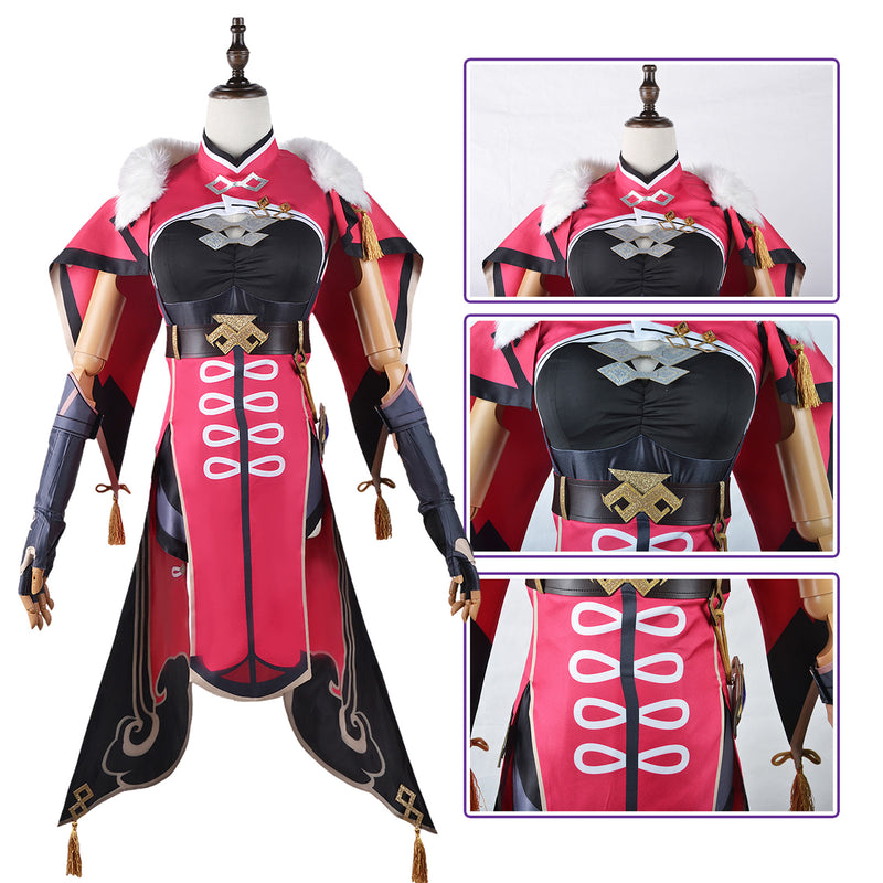 AwwwCos Game Genshin Impact Beidou Cosplay Costume Dress Robe Suit Halloween Outfit Uniform Clothes for Women