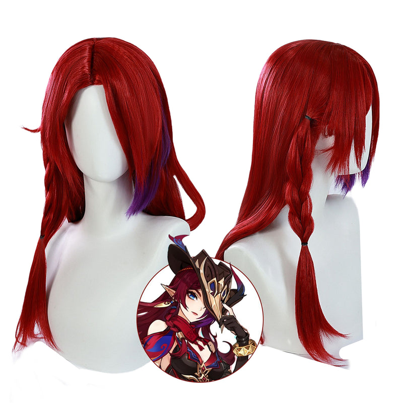 Game Genshin Impact Chasca Cosplay Costume Dress Boots Wig