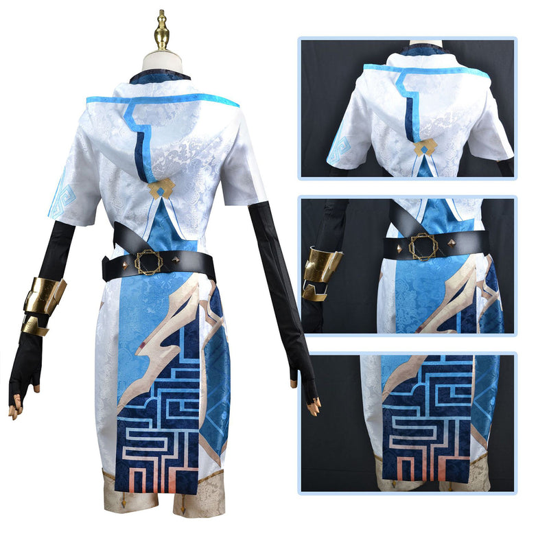 AwwwCos Game Genshin Impact Chongyun Cosplay Costume Suit Dress Cheongsam Halloween Carnival Outfit