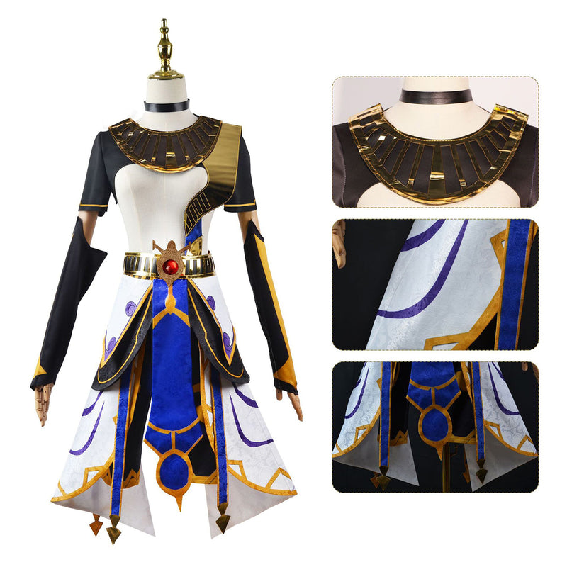 AwwwCos Game Genshin Impact Cyno Cosplay Costume Dress Suit Robe Skirt Halloween Carnival Outfit Clothes for Men Women