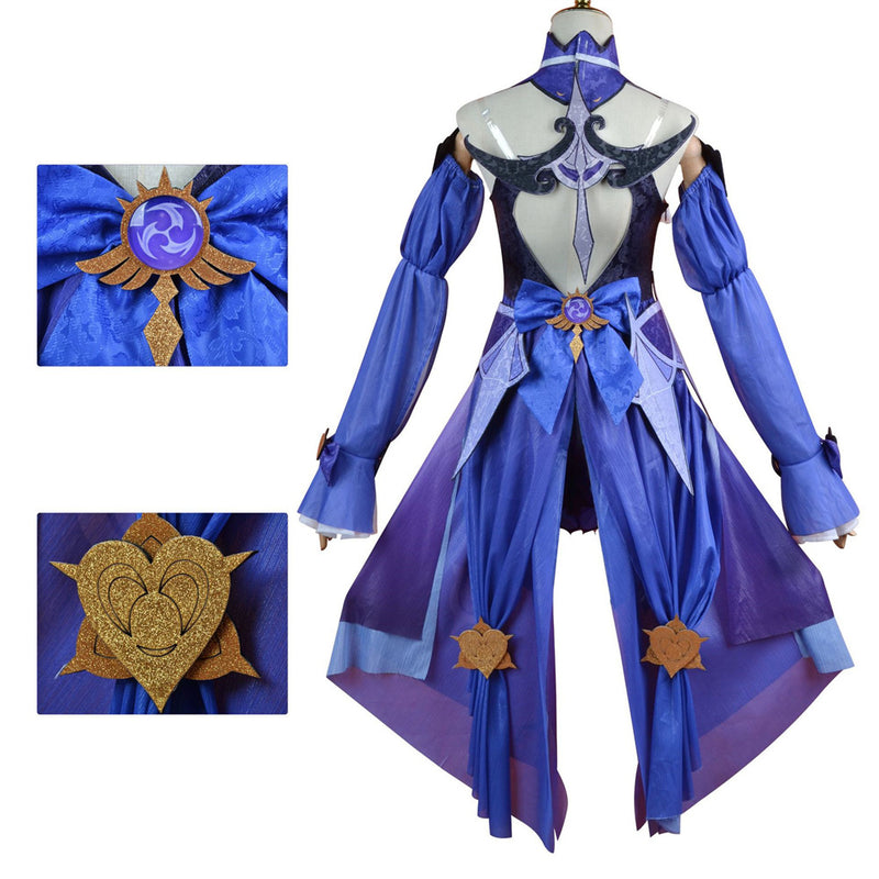 AwwwCosGame Genshin Impact Fischl New Skin Ein Immernachtstraum Cosplay Costume Purple Unisex Dress for Adult