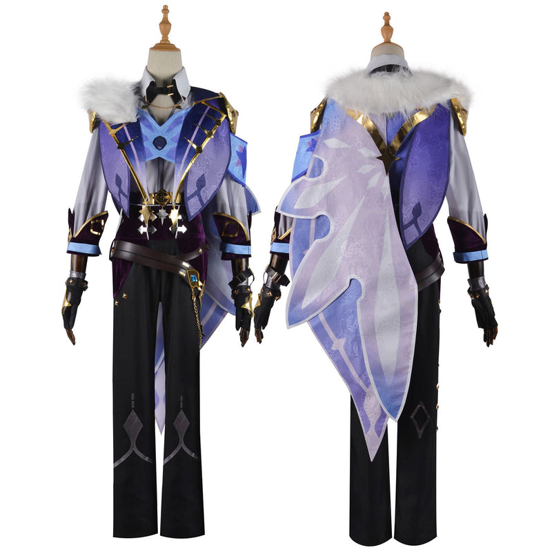 AwwwCos Game Genshin Impact Kaeya Alberich Cosplay Costume Suit Jacket Pants Halloween Roleplay Outfit with Cloak