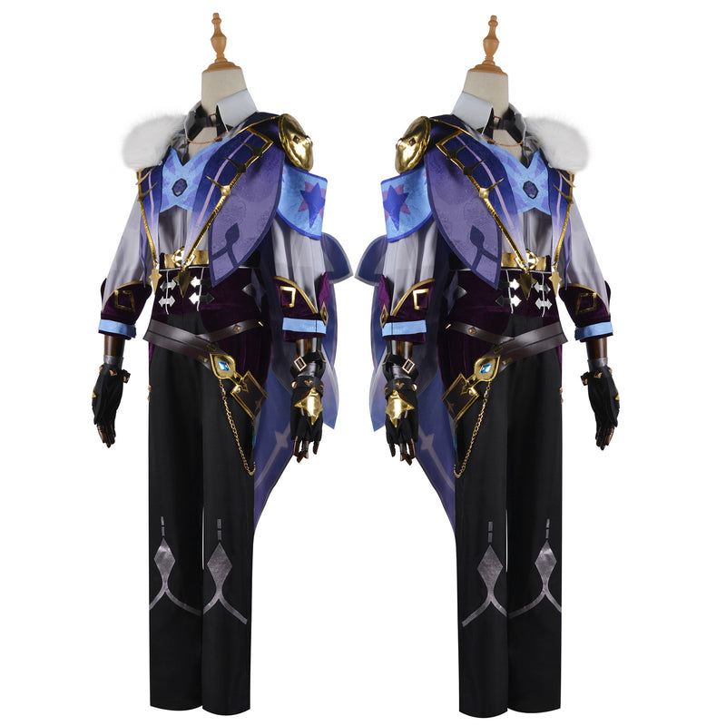 AwwwCos Game Genshin Impact Kaeya Alberich Cosplay Costume Suit Jacket Pants Halloween Roleplay Outfit with Cloak