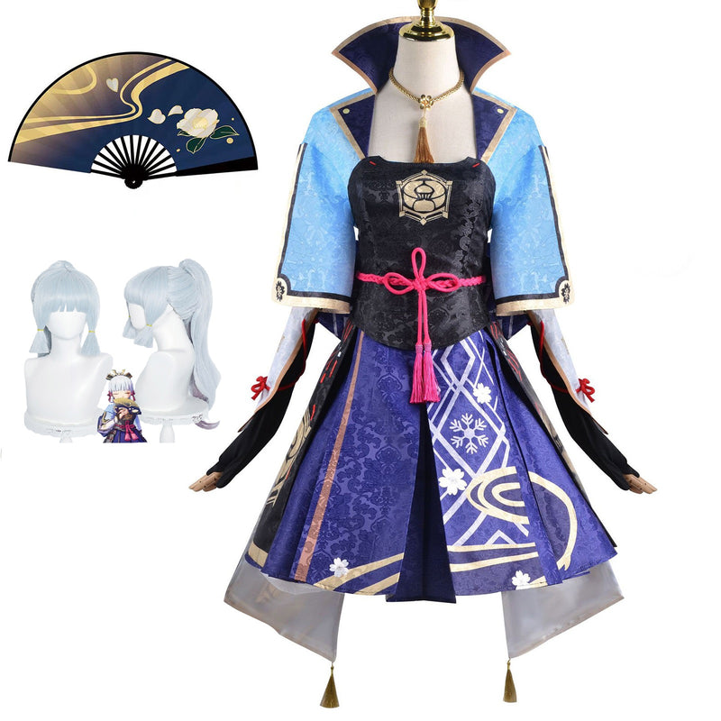 AwwwCos Genshin Impact Kamisato Ayaka Cosplay Costume Dress Suit Robe Halloween Carnival Outfit Clothes Uniform for Women Girls