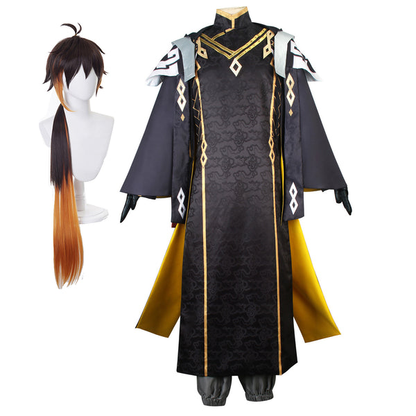 AwwwCos Game Genshin Impact Morax Zhongli Cosplay Costume Suit Dress