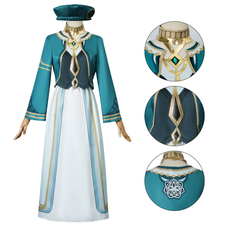 AwwwCos Game Genshin Impact The Akademiya Cosplay Costume Suit Dress Robe Halloween Outfit Clothes Uniform for Women Men