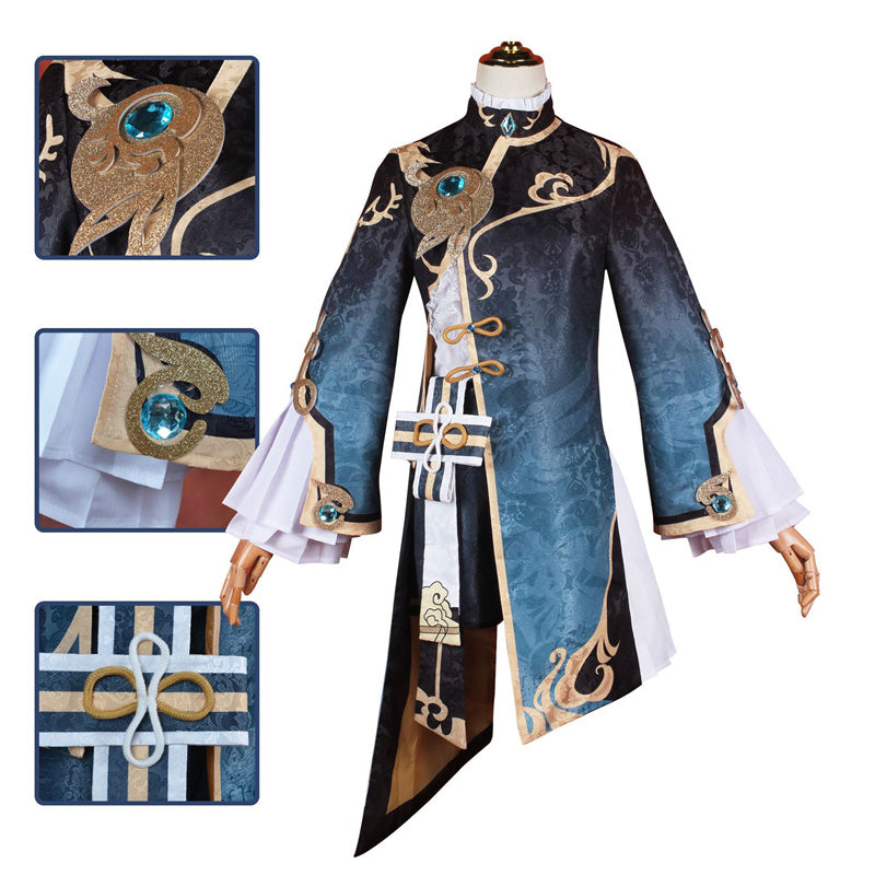 AwwwCos Game Genshin Impact Xing qiu Cosplay Costume Dress Robe Cheongsam Halloween Carnival Outfit Uniform