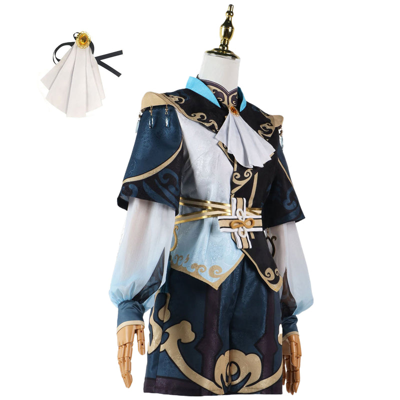 AwwwCos Genshin Impact Xingqiu Cosplay Costume Dress Robe Halloween Suit Outfit Uniform Clothes for Men Women