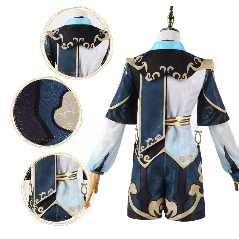 AwwwCos Genshin Impact Xingqiu Cosplay Costume Dress Robe Halloween Suit Outfit Uniform Clothes for Men Women