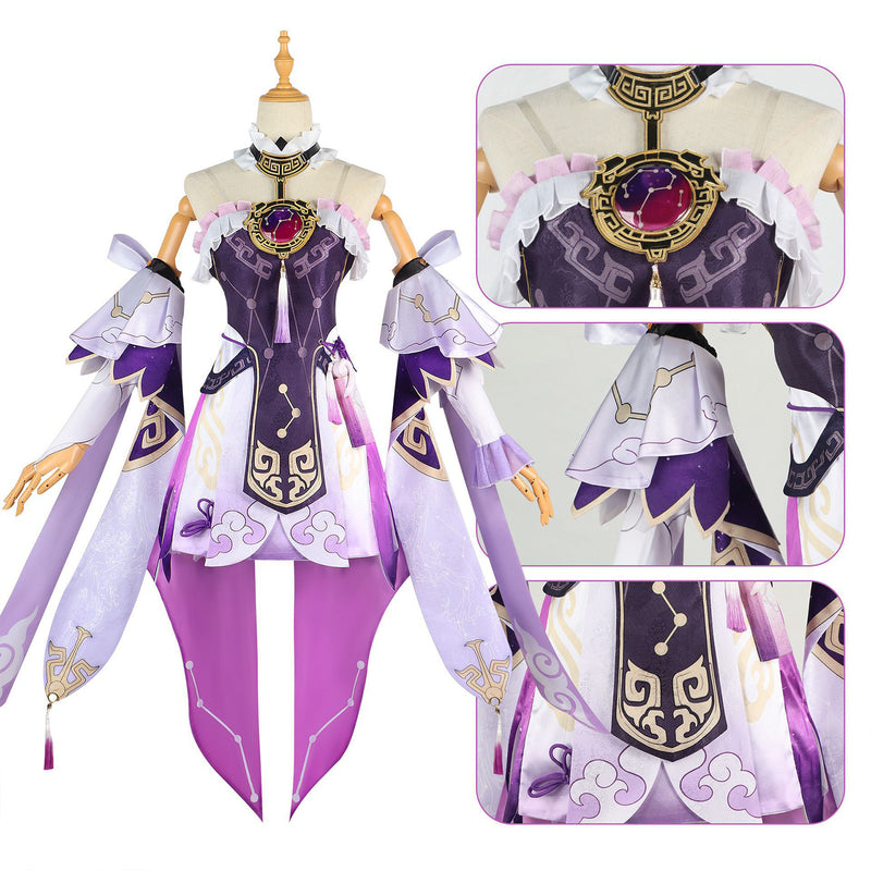 AwwwCos Game Honkai Star Rail Fu Xuan Cosplay Costume Women Dress Suit Halloween Outfit Uniform Wig