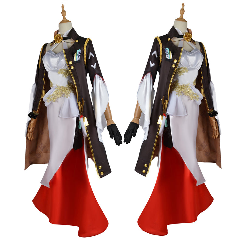 AwwwCos Game Honkai Star Rail Himeko Cosplay Costume Suit Dress Cloak Jacket Halloween Outfit for Women